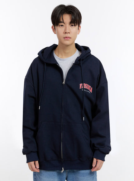 mens-logo-zip-up-hooded-jacket-im525 / Dark blue