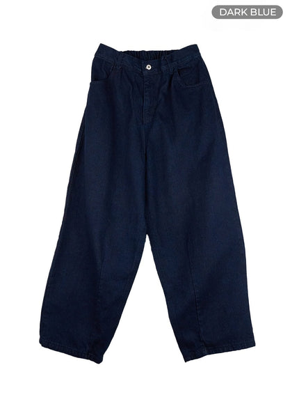 mens-loose-fit-cotton-pants-ig402 / Dark blue