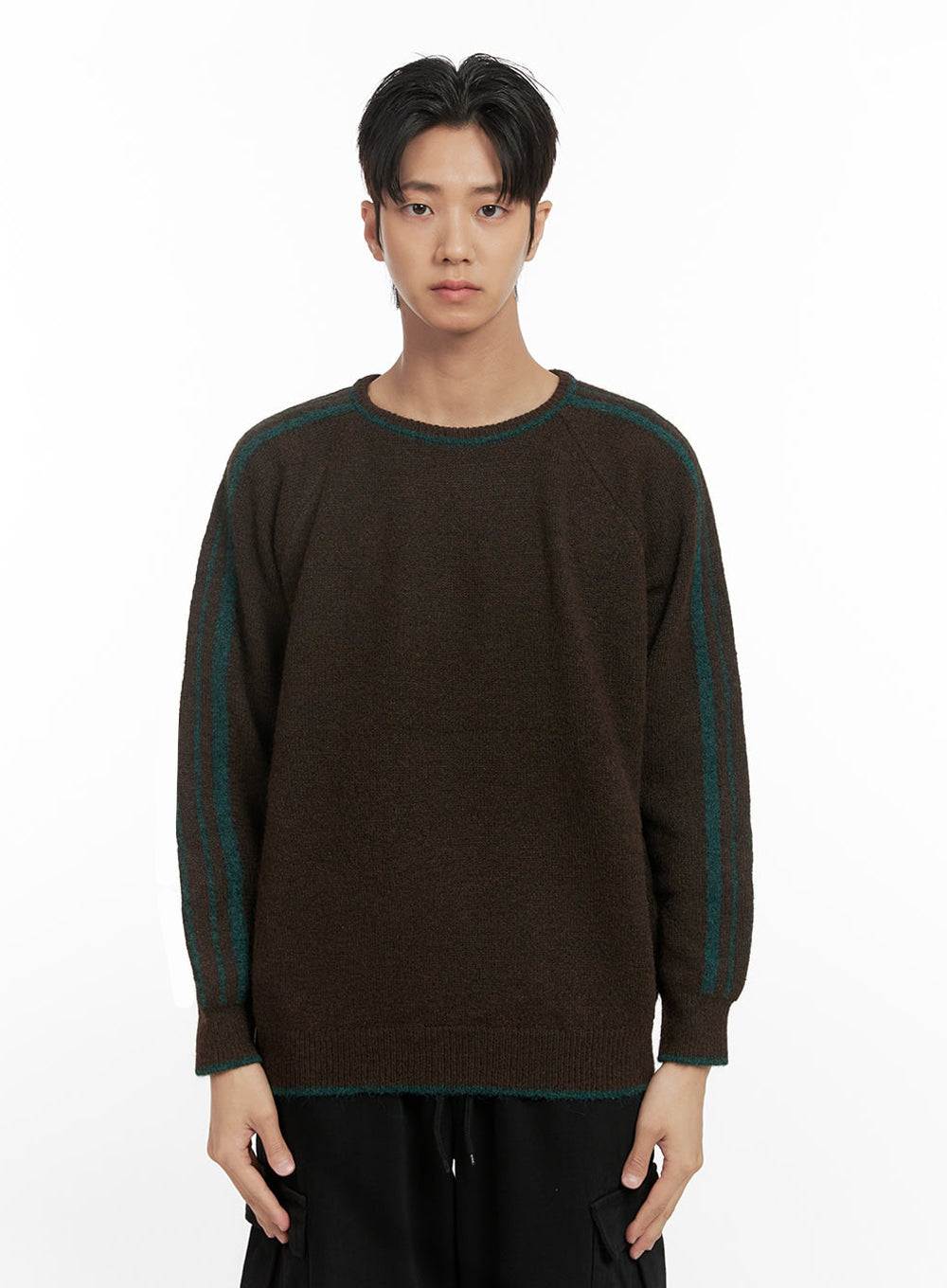 mens-raglan-knit-long-sleeve-id406 / Dark brown