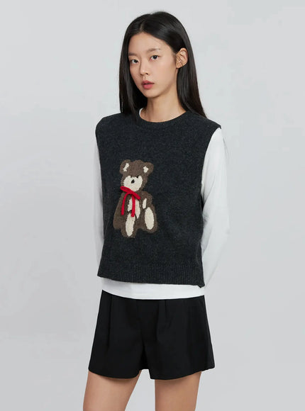 teddy-knit-pullover-in507 / Dark gray