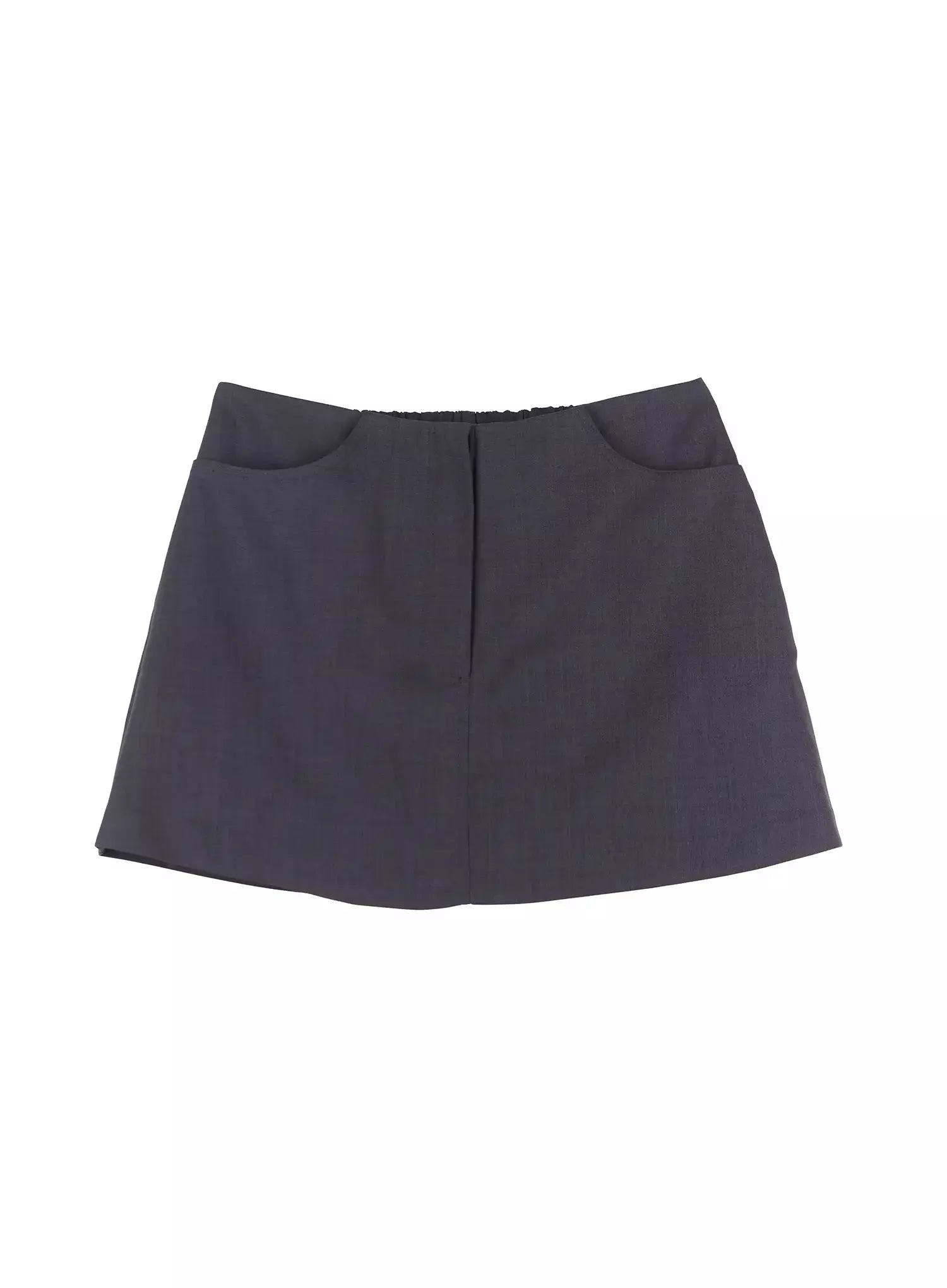 low-rise-back-band-skirt-il528 / Dark gray