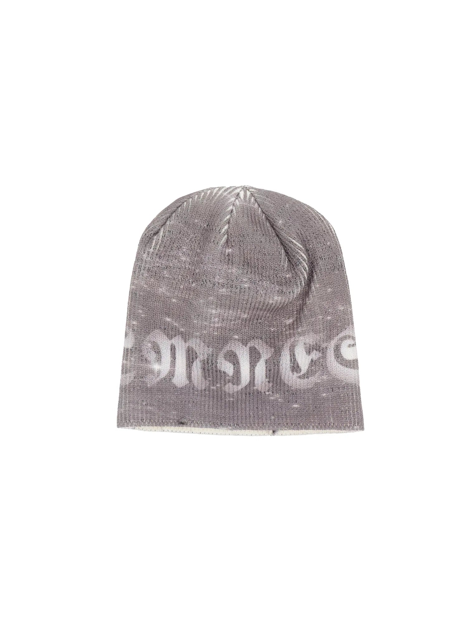 washed-graffiti-print-beanie-ia527 / Dark gray