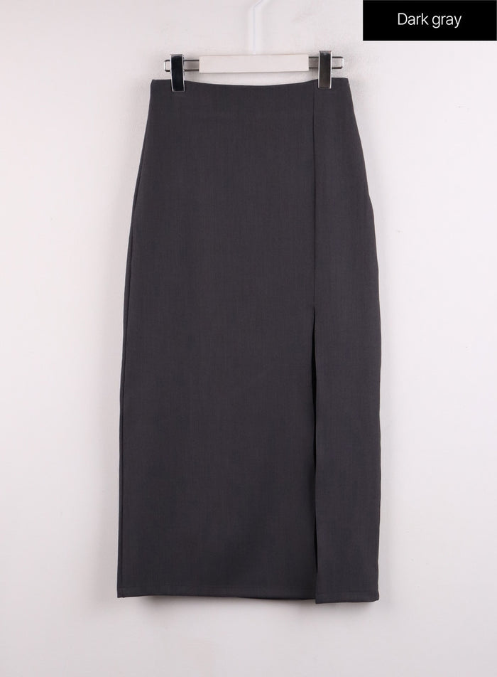 side-slit-maxi-skirt-if402 / Dark gray