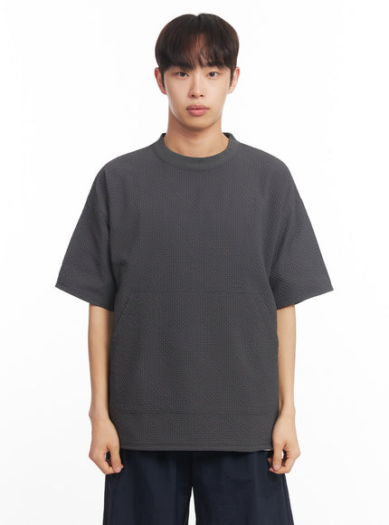 mens-oversized-t-shirt-with-pockets-ia518 / Dark gray