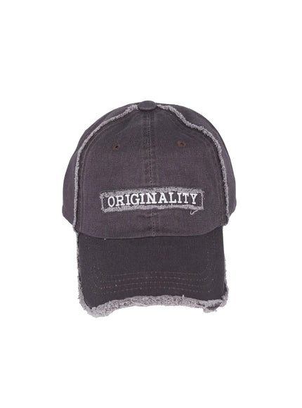vintage-raw-edge-baseball-cap-il511 / Dark gray