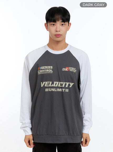 mens-graphic-raglan-sweatshirt-ig416 / Dark gray
