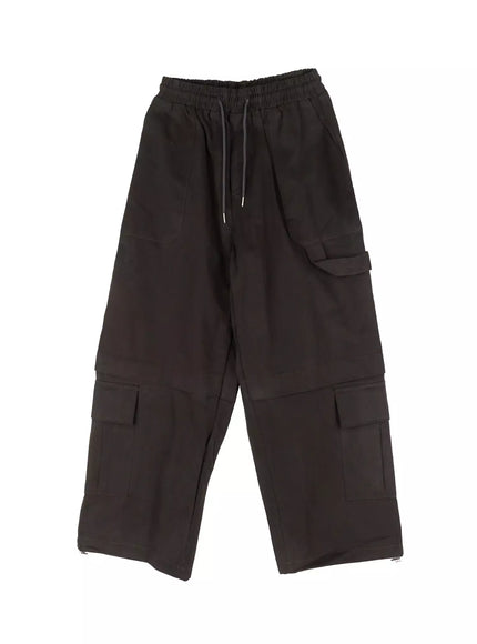 baggy-drawstring-cargo-pants-id525 / Dark gray