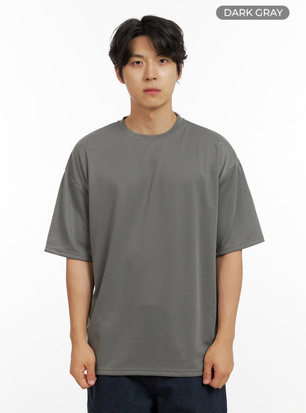 mens-basic-round-neck-t-shirt-ig409 / Dark gray