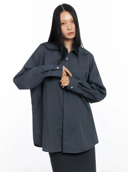 relaxed-fit-button-down-shirt-co517 / Dark gray