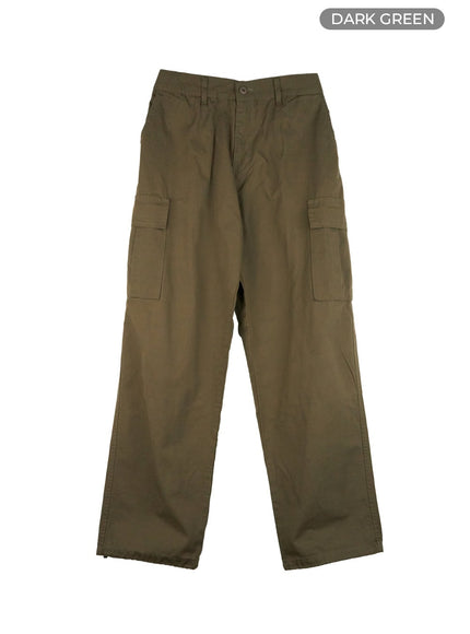mens-loose-fit-cargo-pants-ig409 / Dark green