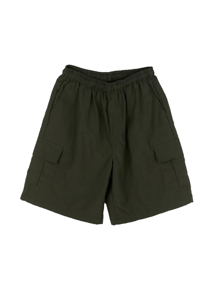 mens-nylon-cargo-shorts-ig512 / Dark green