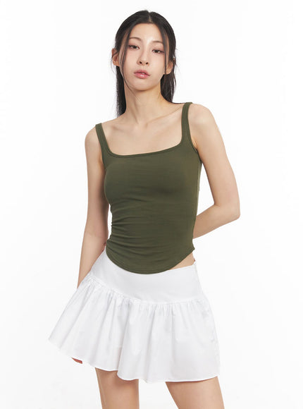 cotton-square-neck-tank-top-iu504 / Dark green