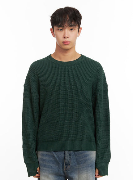 mens-long-sleeve-knit-sweater-id431 / Dark green