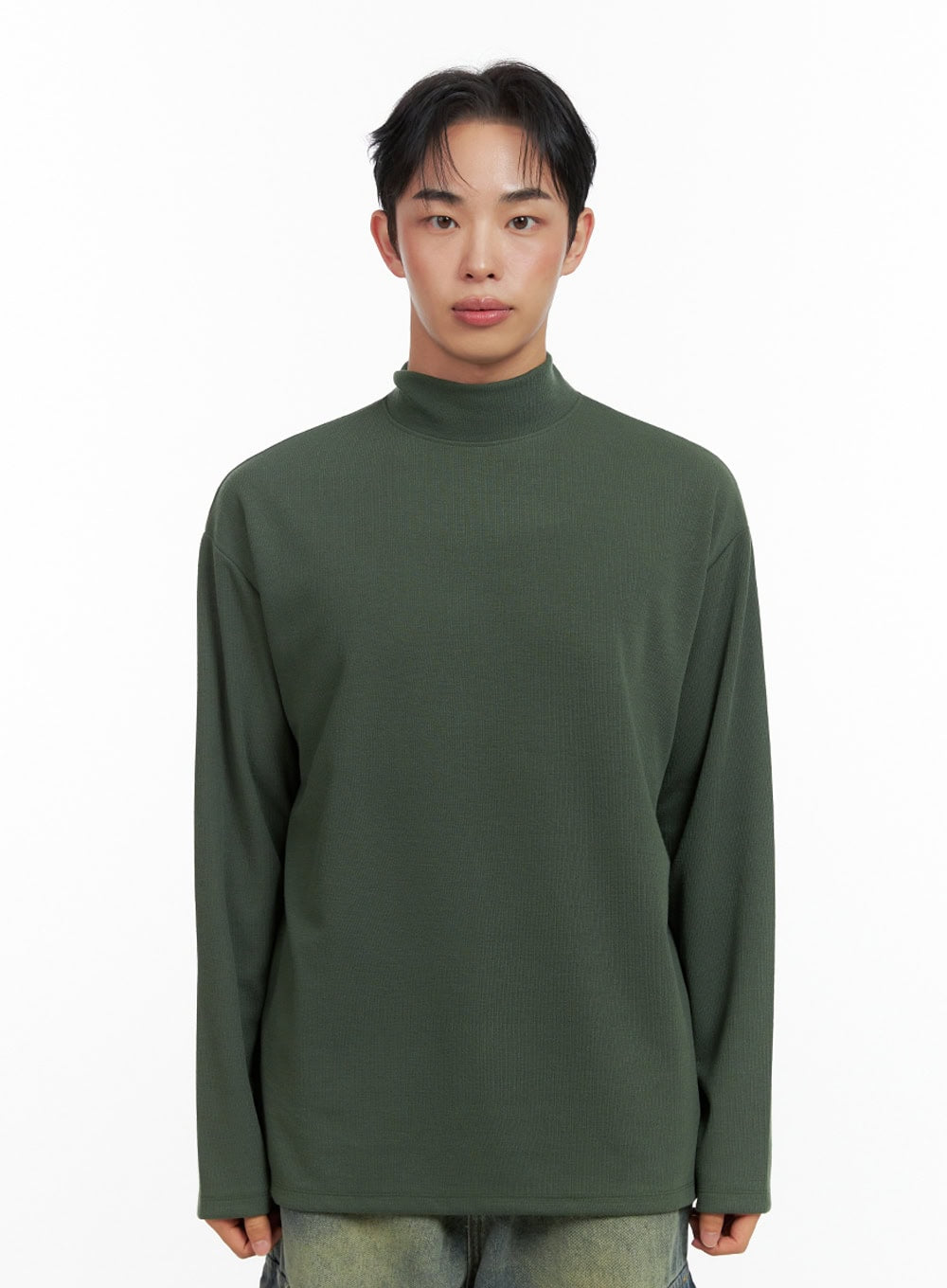 mens-cozy-turtle-neck-tee-in426 / Dark green