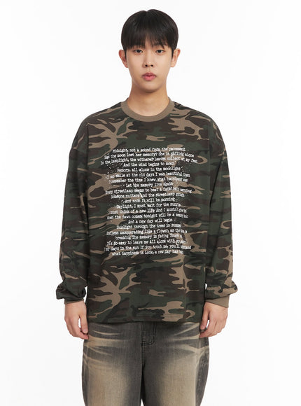 mens-graphic-camo-long-sleeve-top-im514 / Dark green