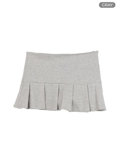 half-pleated-mini-skirt-ig405 / Gray