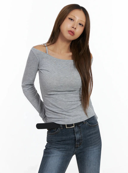 strappy-off-shoulder-top-id503 / Gray