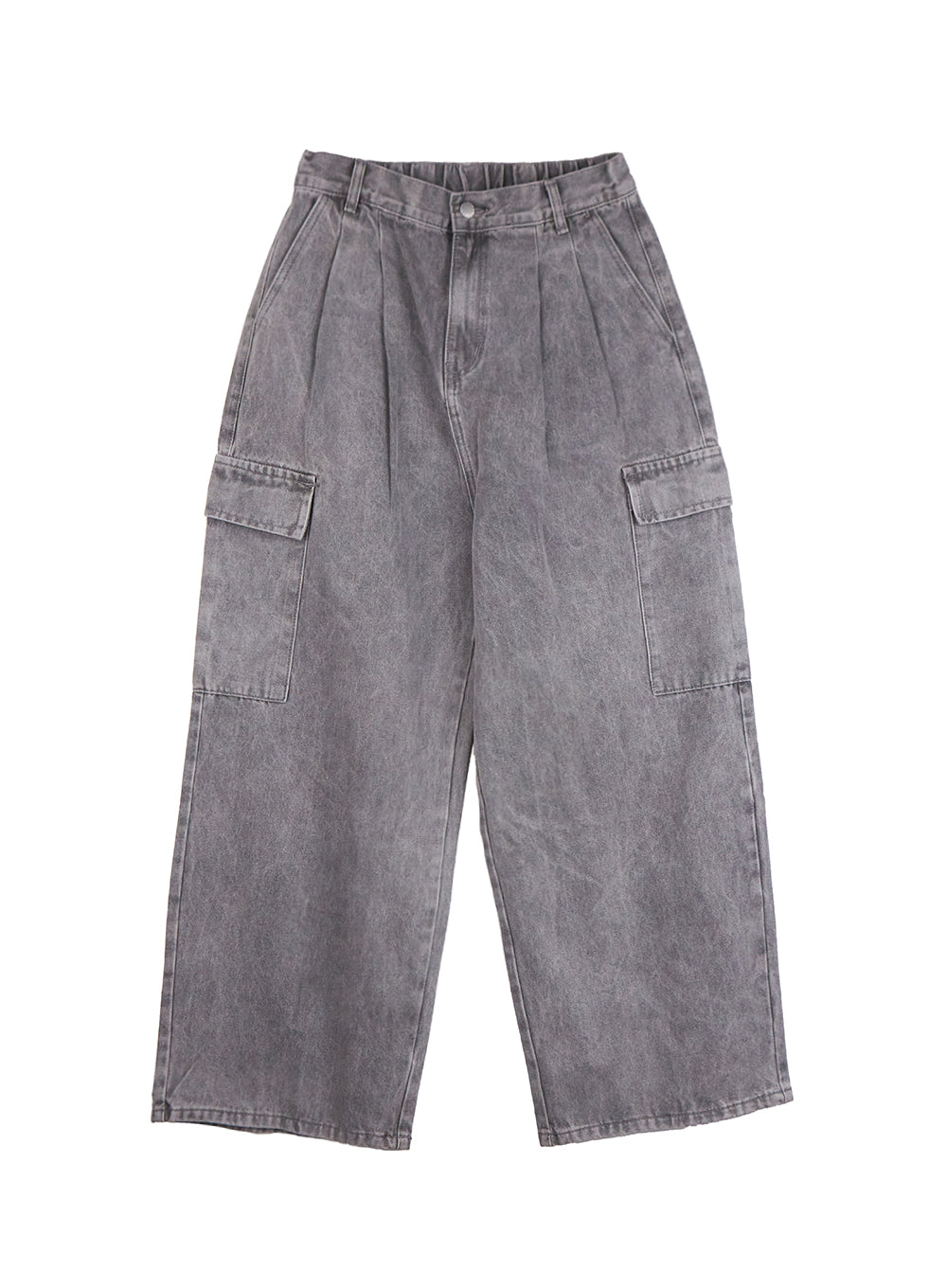 mens-pintuck-denim-cargo-jeans-id406 / Gray