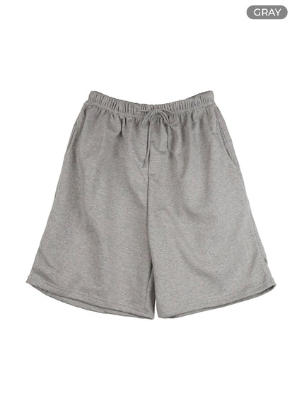 mens-cotton-banded-sweat-shorts-iu427 / Gray