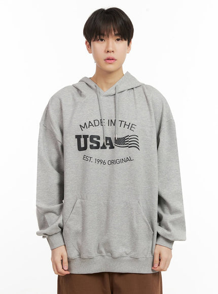 mens-oversized-graphic-sweatshirt-ij517 / Gray
