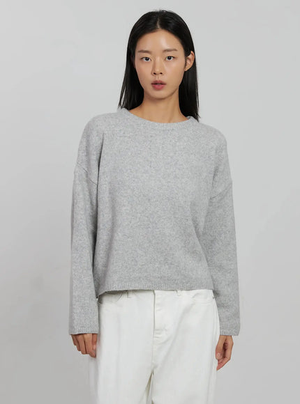essential-crewneck-sweater-ij509 / Gray
