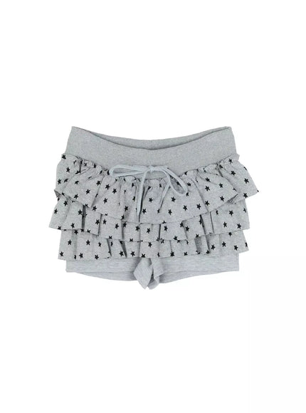star-ruffle-skort-is525 / Gray
