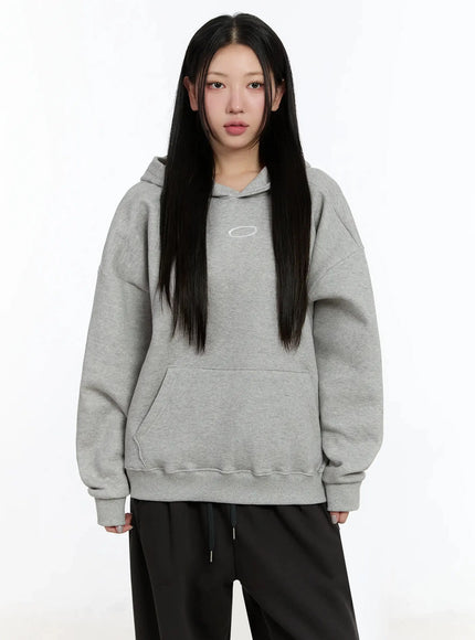 oval-graphic-oversized-hoodie-im509 / Gray