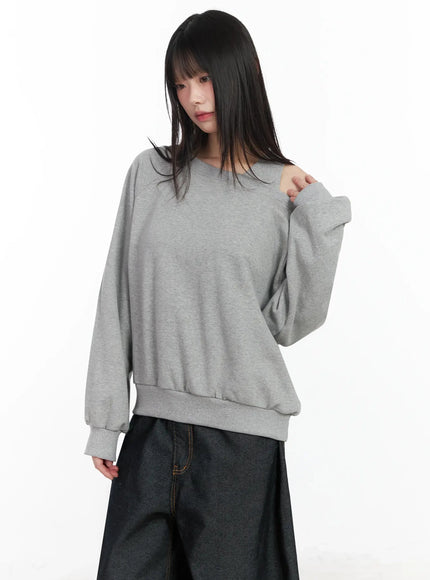 casual-asymmetric-sweatshirt-im523 / Gray