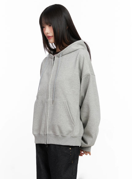oversized-zip-up-hoodie-in503 / Gray