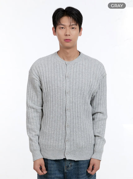 mens-cable-knit-cardigan-ig428 / Gray