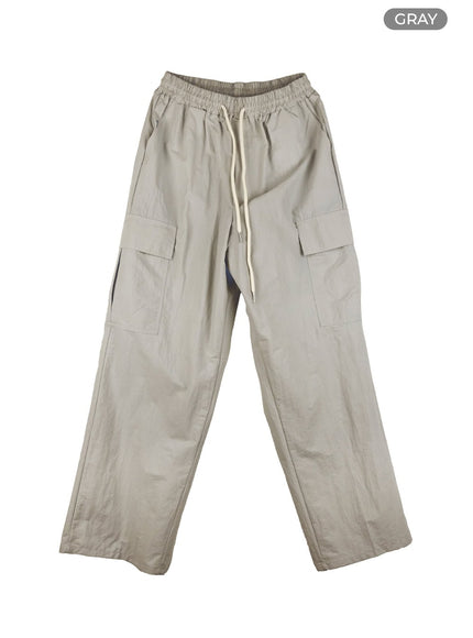 mens-cargo-wide-leg-pants-ig409 / Gray