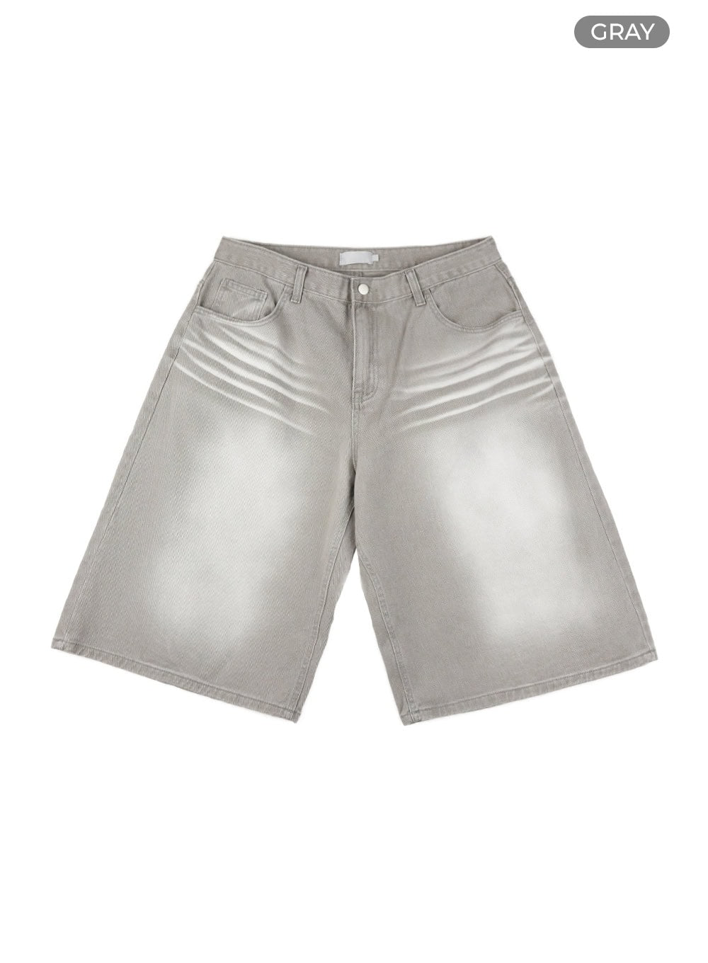 Washed Baggy Jorts IL419 in Gray, size L