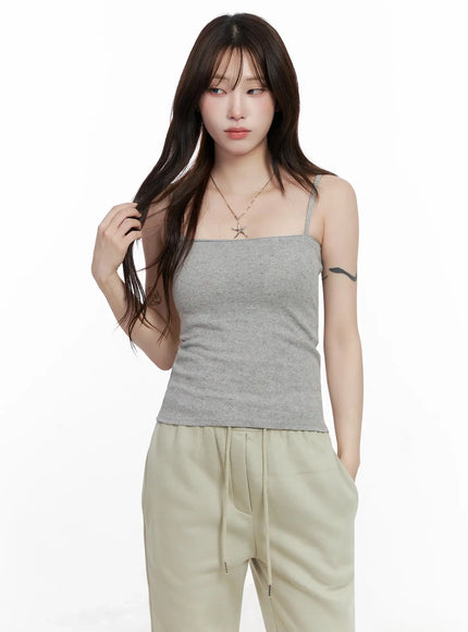 romantic-floral-padded-camisole-top-in514 / Gray