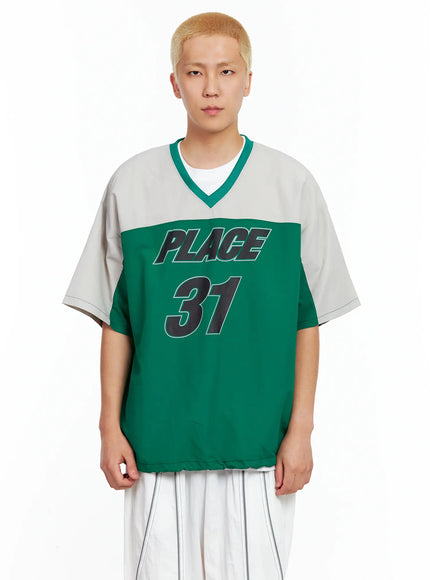 mens-nylon-v-neck-string-t-shirt-il511 / Green