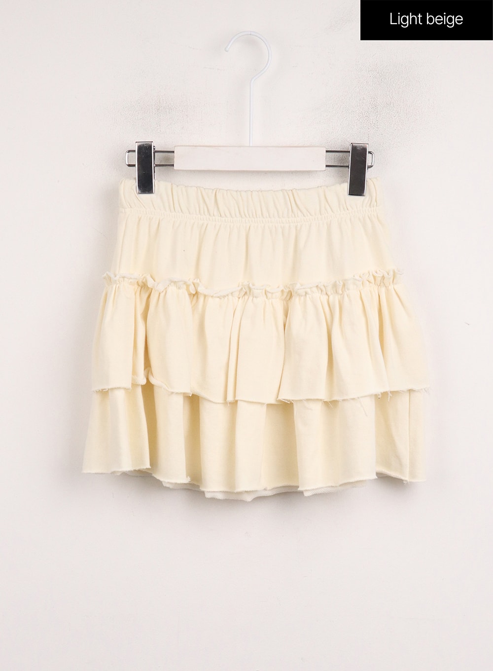 frill-layered-mini-skirt-ij410 / Light beige