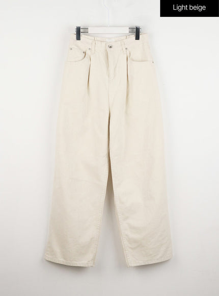 low-rise-loose-fit-streetwear-denim-unisex-id305 / Light beige