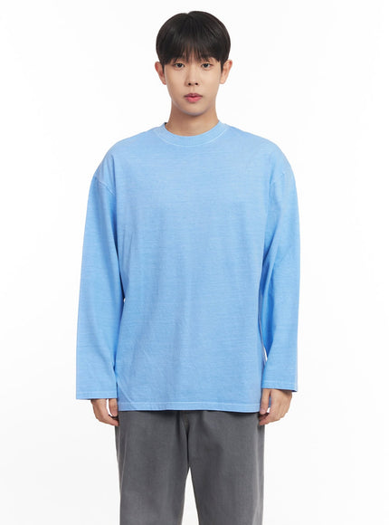 mens-washed-long-sleeve-t-shirt-im527 / Light blue