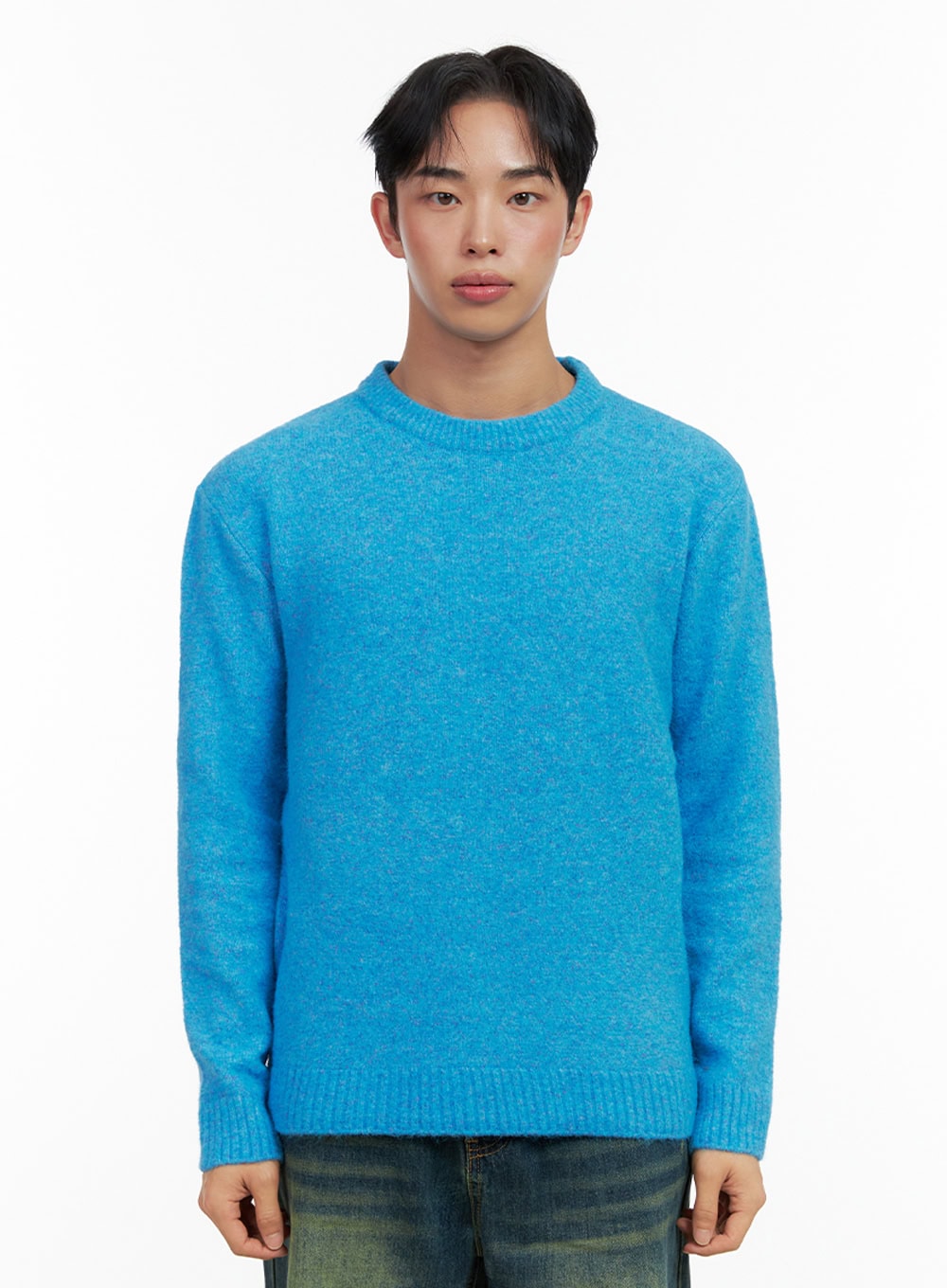 mens-classic-round-neck-sweater-in426 / Light blue