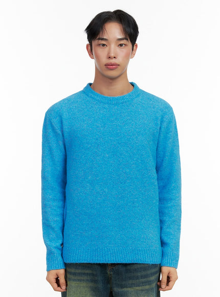 mens-classic-round-neck-sweater-in426 / Light blue