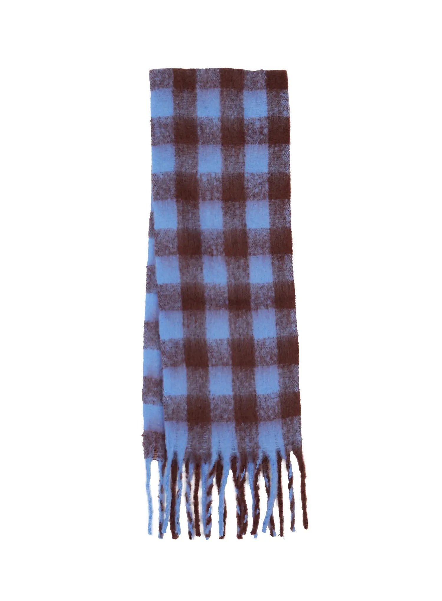 gingham-check-scarf-in513 / Light blue