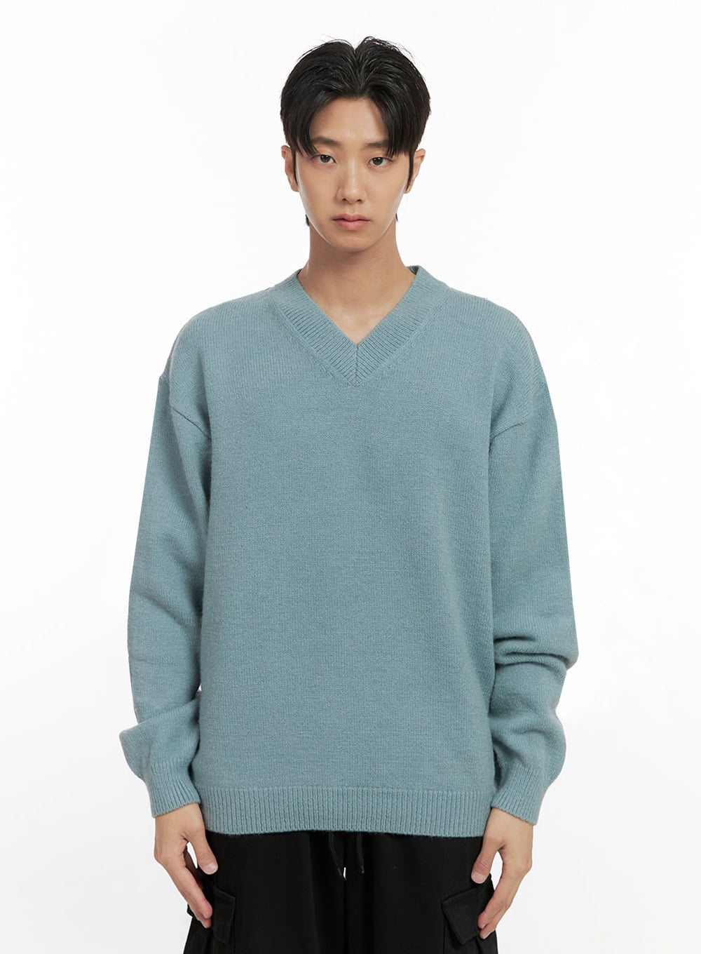 mens-softtouch-v-neck-sweater-id413 / Light blue