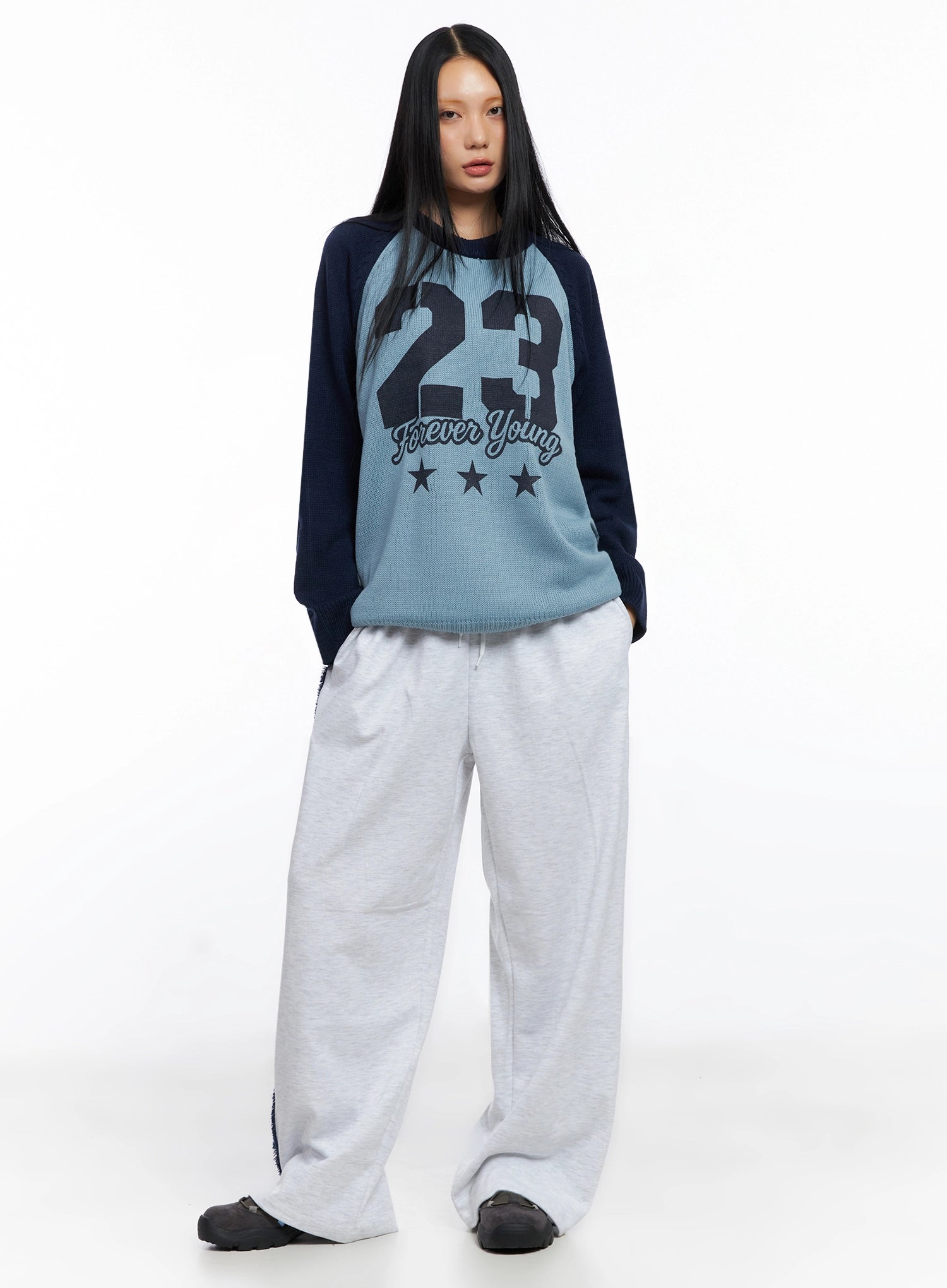 forever-young-raglan-knit-top-co517 / Light blue