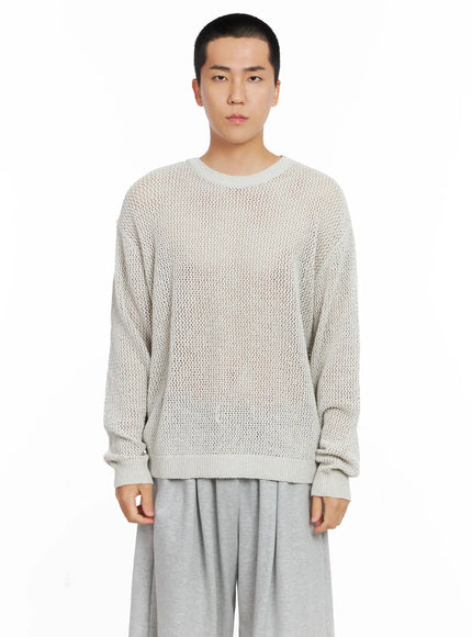 mens-knit-sweater-ig529 / Light gray