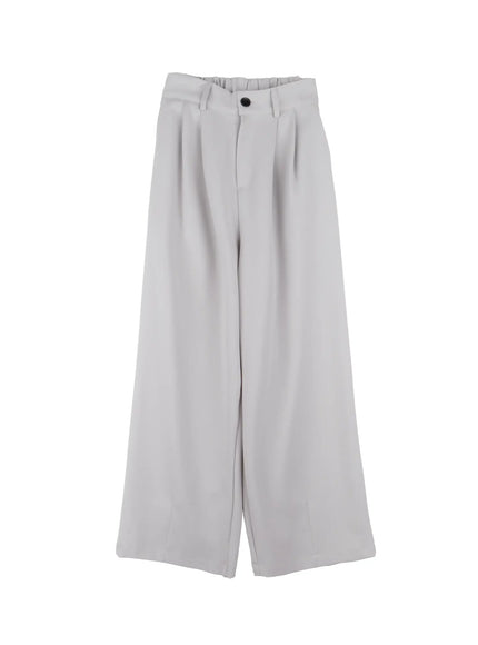 mens-pintuck-wide-leg-trousers-is502 / Light gray