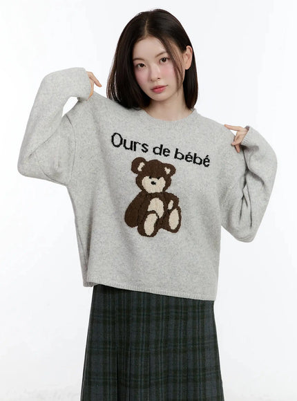 casual-crewneck-knit-sweater-id526 / Light gray