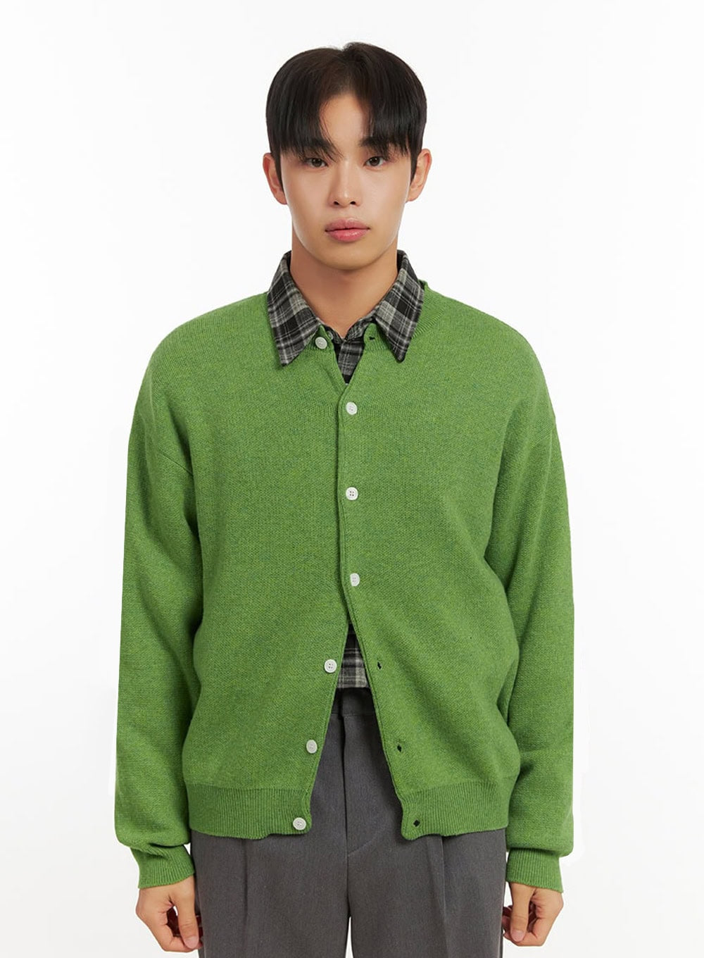 mens-comfy-buttoned-sweater-id406 / Light green