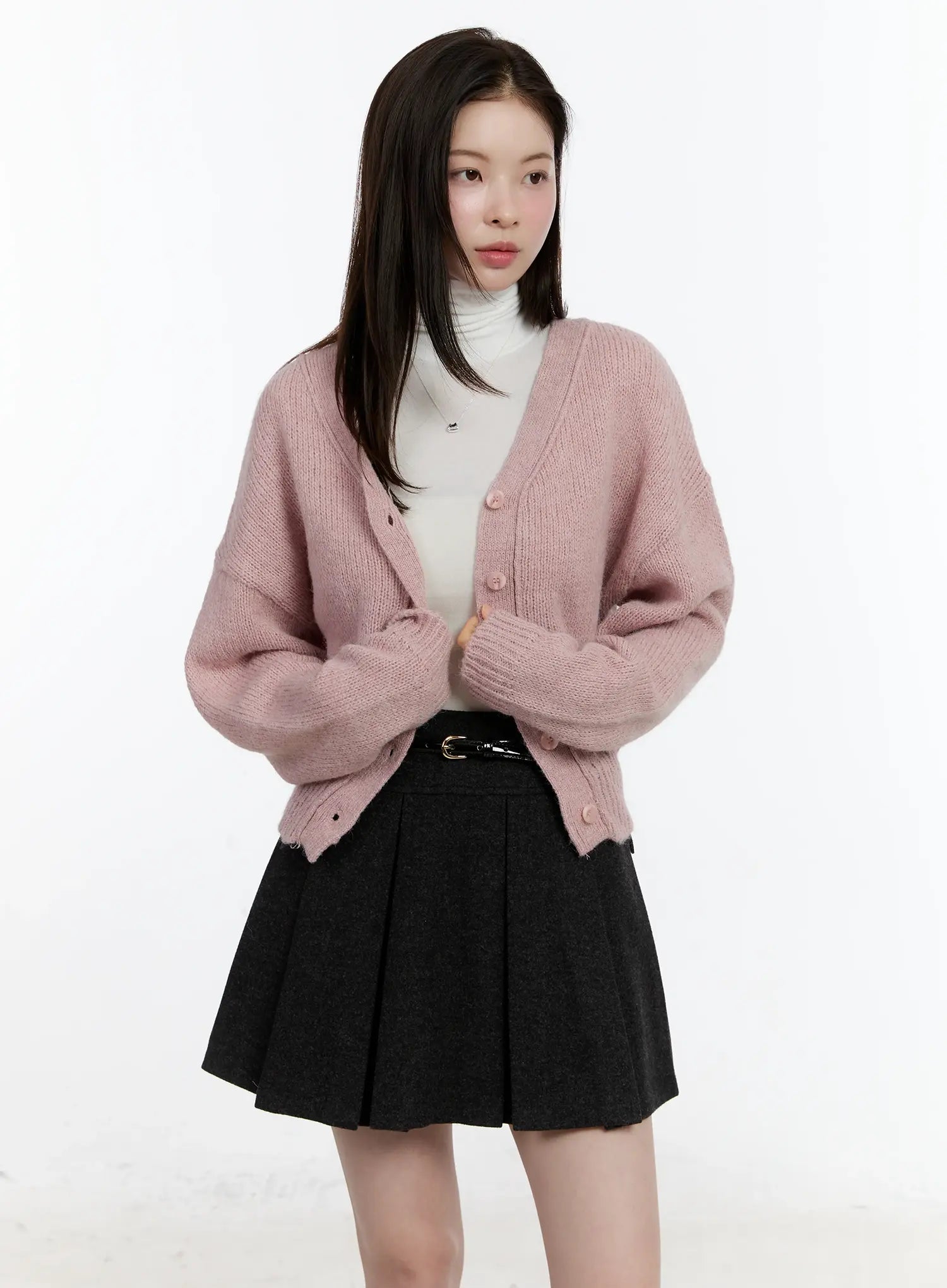 reversible-classic-v-neck-cardigan-id511 / Pink