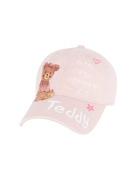 graphic-print-cap-cu515 / Pink