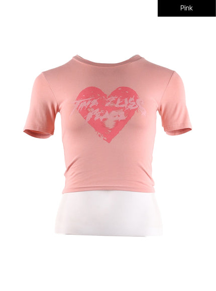 heart-graphic-t-shirt-if408 / Pink