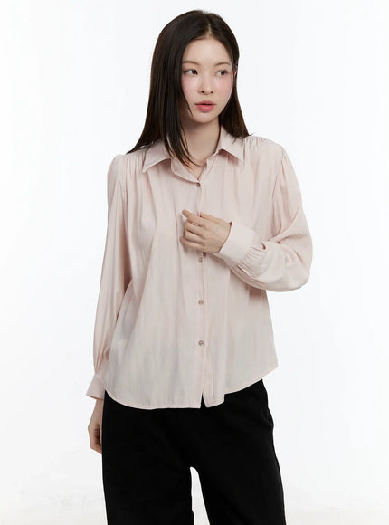 elegant-shirred-chiffon-blouse-id511 / Pink